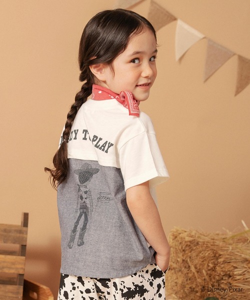BRANSHES(ブランシェス)の「【TOY STORY/トイ・ストーリー】切替レイヤードTシャツ(Tシャツ/カットソー・キッズ・ブルー/アイボリー/チャコールグレー・100/110/90/140/120/130)」の3枚目の写真