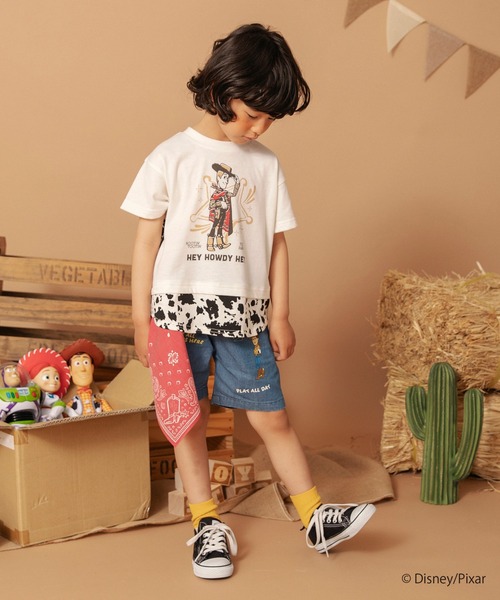 BRANSHES(ブランシェス)の「【TOY STORY/トイ・ストーリー】切替レイヤードTシャツ(Tシャツ/カットソー・キッズ・ブルー/アイボリー/チャコールグレー・100/110/90/140/120/130)」の6枚目の写真