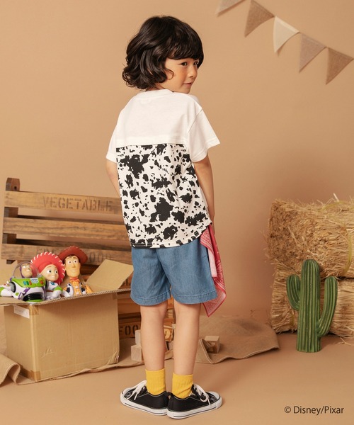 BRANSHES(ブランシェス)の「【TOY STORY/トイ・ストーリー】切替レイヤードTシャツ(Tシャツ/カットソー・キッズ・ブルー/アイボリー/チャコールグレー・100/110/90/140/120/130)」の7枚目の写真