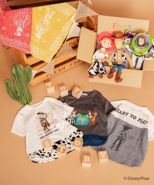 BRANSHES(ブランシェス)の「【TOY STORY/トイ・ストーリー】切替レイヤードTシャツ(Tシャツ/カットソー・キッズ・ブルー/アイボリー/チャコールグレー・100/110/90/140/120/130)」の21枚目の写真