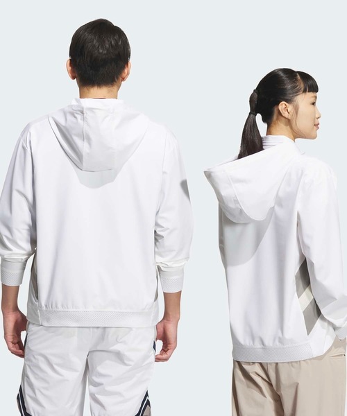 adidas（アディダス）の「ビヨンド ザ コース 撥水 リップストップ ハーフジップ 長袖フーディー【adidas Golf/アディダスゴルフ】（スウェット・メンズ・ホワイト・XX-LARGE/MEDIUM/SMALL/X-LARGE/X-SMALL/LARGE）」の2枚目の写真