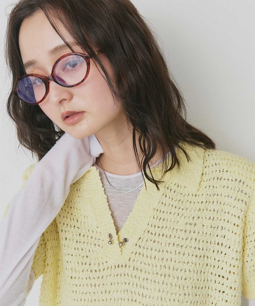 ad thie(アドティエ)の「モチーフ付きデザイン スキッパー ニット(ニット/セーター・レディース・ライトグレー/イエロー/ベージュ/ブラック・FREE)」の12枚目の写真