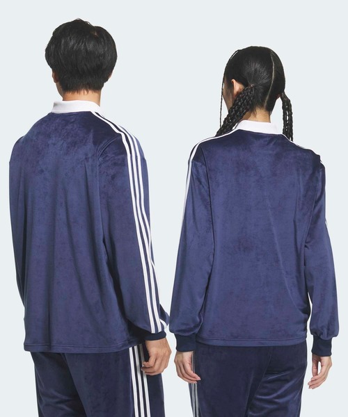 adidas(アディダス)の「ベロア長袖ポロシャツ / アディダスオリジナルス adidas Originals(ポロシャツ・メンズ・ブルー・X-LARGE/X-SMALL/XX-LARGE/XX-SMALL/3XL/LARGE/MEDIUM/SMALL)」の8枚目の写真