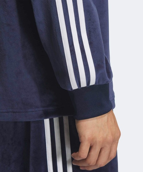 adidas(アディダス)の「ベロア長袖ポロシャツ / アディダスオリジナルス adidas Originals(ポロシャツ・メンズ・ブルー・X-LARGE/X-SMALL/XX-LARGE/XX-SMALL/3XL/LARGE/MEDIUM/SMALL)」の3枚目の写真