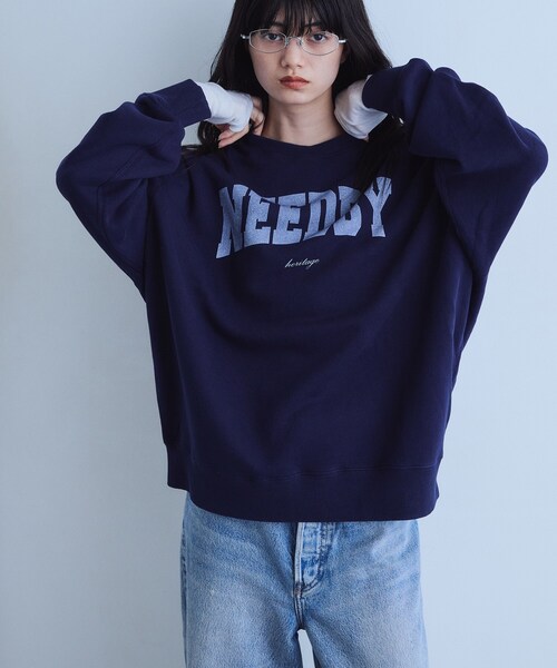 NEEDBY heritage(ニードバイヘリテージ)の「NEEDBY heritage|HUDSON(スウェット・レディース・グレー/ネイビー・00)」の3枚目の写真