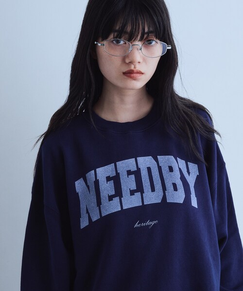 NEEDBY heritage(ニードバイヘリテージ)の「NEEDBY heritage|HUDSON(スウェット・レディース・グレー/ネイビー・00)」の5枚目の写真
