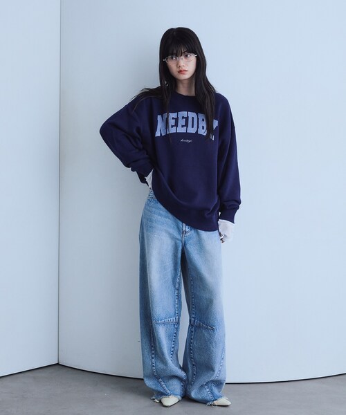 NEEDBY heritage(ニードバイヘリテージ)の「NEEDBY heritage|HUDSON(スウェット・レディース・グレー/ネイビー・00)」の6枚目の写真