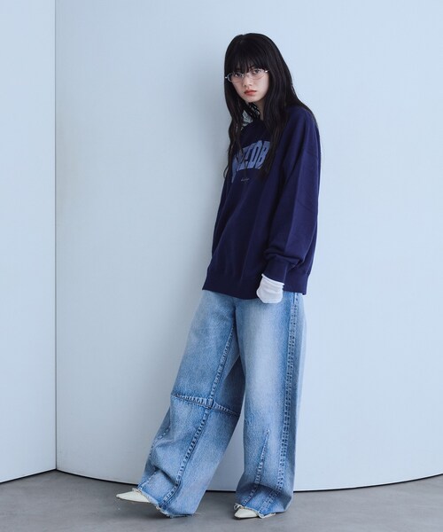 NEEDBY heritage(ニードバイヘリテージ)の「NEEDBY heritage|HUDSON(スウェット・レディース・グレー/ネイビー・00)」の7枚目の写真