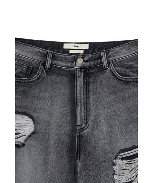 DEINET(ダイニット)の「DESTROYED DENIM PANTS IN BLACK(デニムパンツ・レディース・その他・S/M)」の4枚目の写真
