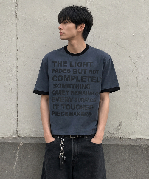 PIECEMAKER(ピースメーカー)の「レタリングリングセミクロップ半袖Tシャツ(チャコール)(Tシャツ/カットソー・レディース・その他・MEDIUM/LARGE)」の3枚目の写真