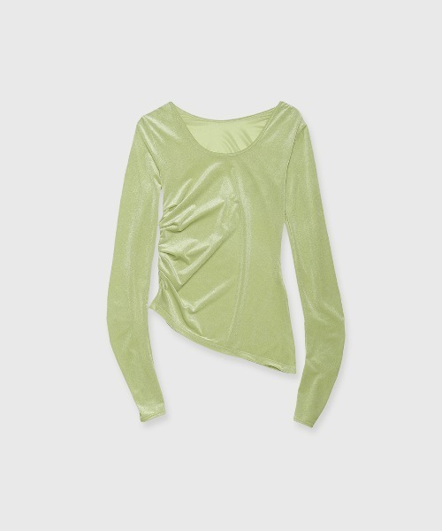 JOSE MOON(ジョゼムーン)の「SHEER VELOUR 2WAY TOPS/シアーベロア2WAYトップス(Tシャツ/カットソー・レディース・ブラック/ホワイト/バーガンディー/グリーン系その他/ピンク・FREE)」の3枚目の写真