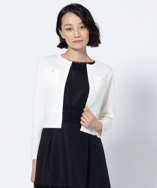 TOCCA(トッカ)の「MAKE BOX カーディガン(カーディガン/ボレロ・レディース・ブラック系/アイボリー系・SMALL/MEDIUM)」の4枚目の写真