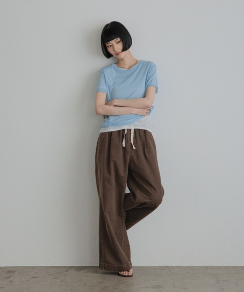 LOWRYS FARM(ローリーズファーム)の「ナイロンシアーTEE 1063358(Tシャツ/カットソー・レディース・ネイビー/ライトブルー/ゴールド系その他/オフホワイト・FREE)」の7枚目の写真