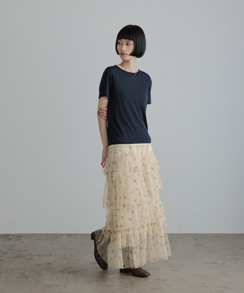 LOWRYS FARM(ローリーズファーム)の「ナイロンシアーTEE 1063358(Tシャツ/カットソー・レディース・ネイビー/ライトブルー/ゴールド系その他/オフホワイト・FREE)」の10枚目の写真