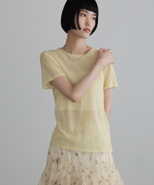 LOWRYS FARM(ローリーズファーム)の「ナイロンシアーTEE 1063358(Tシャツ/カットソー・レディース・ネイビー/ライトブルー/ゴールド系その他/オフホワイト・FREE)」の13枚目の写真