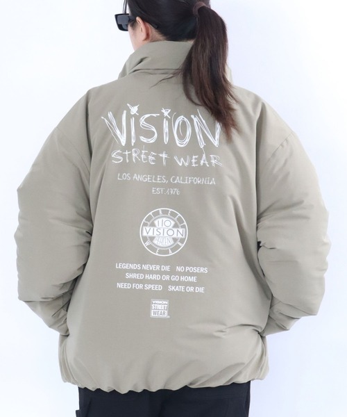 VISION STREET WEAR(ヴィジョンストリートウェア)の「Stand neck padded jacket / スタンドネック中綿ジャケット(ブルゾン・メンズ・カーキ/アイボリー/ブラック・MEDIUM/LARGE/X-LARGE)」の3枚目の写真