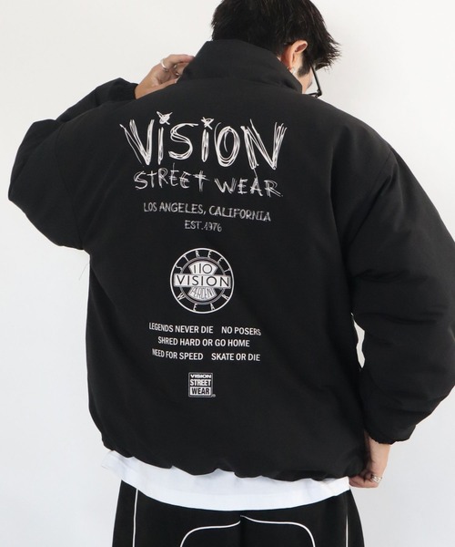 VISION STREET WEAR(ヴィジョンストリートウェア)の「Stand neck padded jacket / スタンドネック中綿ジャケット(ブルゾン・メンズ・カーキ/アイボリー/ブラック・MEDIUM/LARGE/X-LARGE)」の2枚目の写真