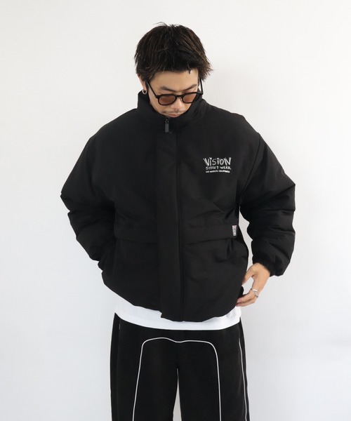 VISION STREET WEAR(ヴィジョンストリートウェア)の「Stand neck padded jacket / スタンドネック中綿ジャケット(ブルゾン・メンズ・カーキ/アイボリー/ブラック・MEDIUM/LARGE/X-LARGE)」の12枚目の写真