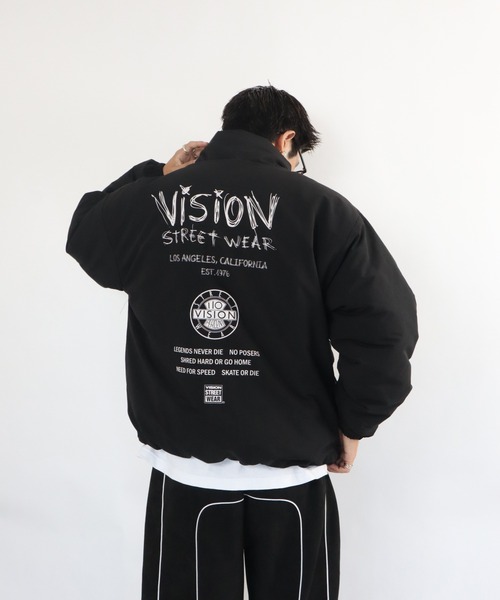 VISION STREET WEAR(ヴィジョンストリートウェア)の「Stand neck padded jacket / スタンドネック中綿ジャケット(ブルゾン・メンズ・カーキ/アイボリー/ブラック・MEDIUM/LARGE/X-LARGE)」の15枚目の写真