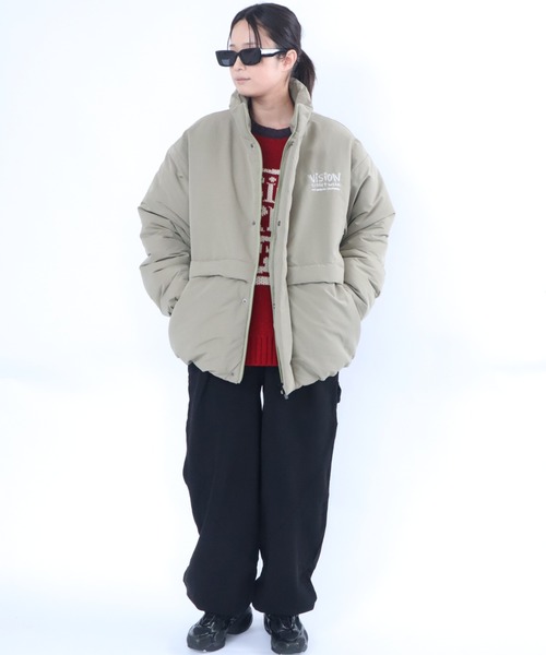 VISION STREET WEAR(ヴィジョンストリートウェア)の「Stand neck padded jacket / スタンドネック中綿ジャケット(ブルゾン・メンズ・カーキ/アイボリー/ブラック・MEDIUM/LARGE/X-LARGE)」の17枚目の写真