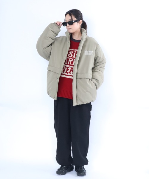 VISION STREET WEAR(ヴィジョンストリートウェア)の「Stand neck padded jacket / スタンドネック中綿ジャケット(ブルゾン・メンズ・カーキ/アイボリー/ブラック・MEDIUM/LARGE/X-LARGE)」の18枚目の写真