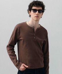LURAKU（ルラク）の「【LURAKU】Rib Henry Neck Long Sleeve Tee / リブヘンリーネックロングスリーブTシャツ（Tシャツ/カットソー）」