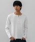 LURAKU（ルラク）の「【LURAKU】Rib Henry Neck Long Sleeve Tee / リブヘンリーネックロングスリーブTシャツ（Tシャツ/カットソー・LARGE）」