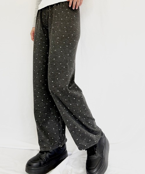 Alite cloth（アリーテクロス）の「ドットスウェットパンツ（スウェットパンツ・レディース・アイボリー/ダークグレー/ブラック/ライトグレー・F）」の4枚目の写真