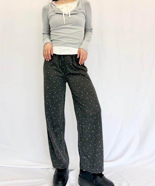Alite cloth（アリーテクロス）の「ドットスウェットパンツ（スウェットパンツ・レディース・アイボリー/ダークグレー/ブラック/ライトグレー・F）」の11枚目の写真