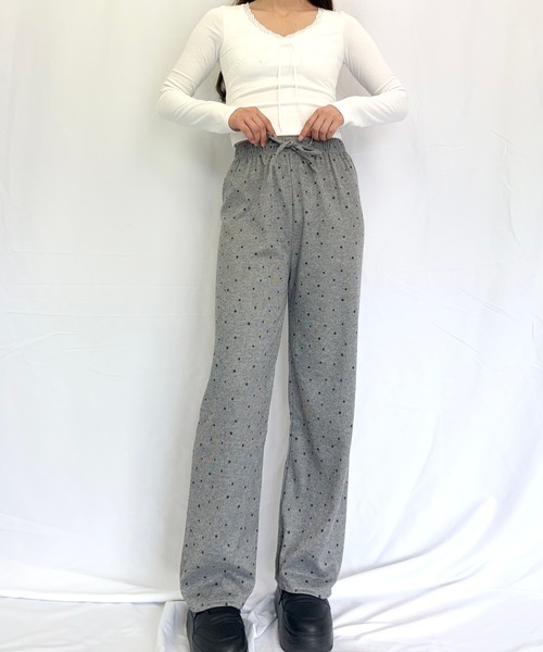 Alite cloth（アリーテクロス）の「ドットスウェットパンツ（スウェットパンツ・レディース・アイボリー/ダークグレー/ブラック/ライトグレー・F）」の5枚目の写真
