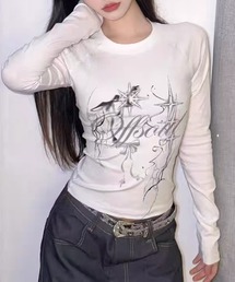 【26年秋冬新作】グラフィック ラグランロングTシャツ