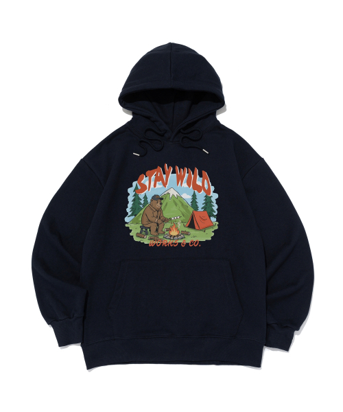 WORKS & CO.(ワークス アンド コー)の「ステイワイルドフードTシャツ(ネイビー)(パーカー・レディース・その他・S/M/L/XL/SMALL/MEDIUM/LARGE/X-LARGE)」の1枚目の写真