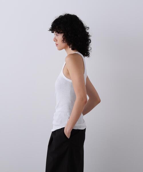 YLEVE(イレーヴ)の「YLEVE / ORGANIC COTTON LOOP-WHEELED RIB TANK TOP(Tシャツ/カットソー・レディース・ブラック/ホワイト・1)」の3枚目の写真