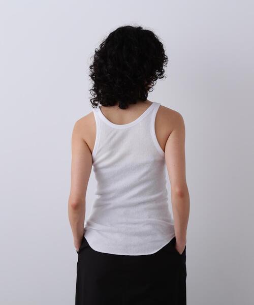 YLEVE(イレーヴ)の「YLEVE / ORGANIC COTTON LOOP-WHEELED RIB TANK TOP(Tシャツ/カットソー・レディース・ブラック/ホワイト・1)」の4枚目の写真