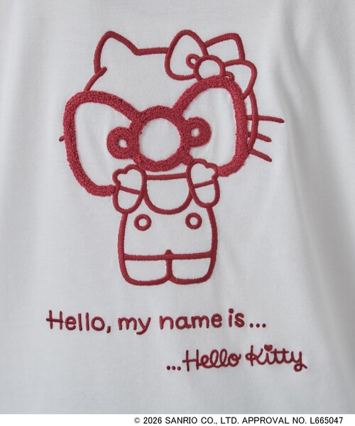 sanrio(サンリオ)の「【HELLO KITTYコラボ】刺繍ロンT(Tシャツ/カットソー・レディース・チャコールグレー/ブラック系/ホワイト系1/ワイン系1・01/02/03/04)」の8枚目の写真