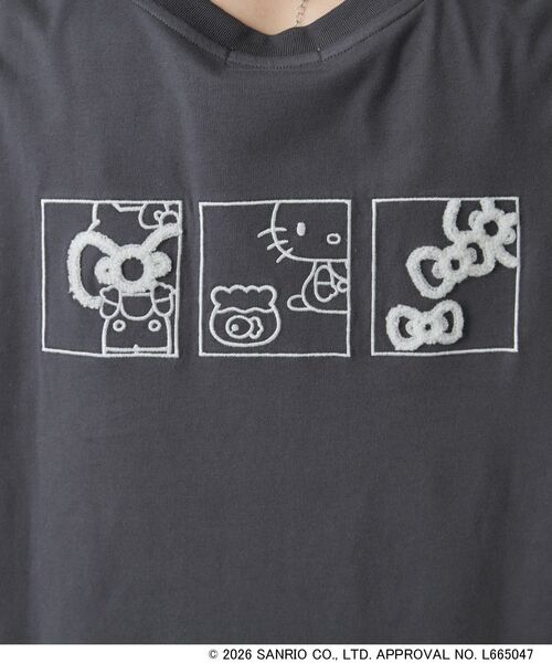 sanrio(サンリオ)の「【HELLO KITTYコラボ】刺繍ロンT(Tシャツ/カットソー・レディース・チャコールグレー/ブラック系/ホワイト系1/ワイン系1・01/02/03/04)」の16枚目の写真