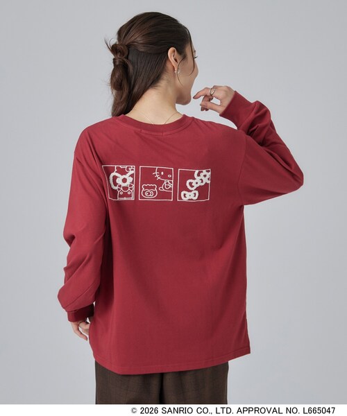 sanrio(サンリオ)の「【HELLO KITTYコラボ】刺繍ロンT(Tシャツ/カットソー・レディース・チャコールグレー/ブラック系/ホワイト系1/ワイン系1・01/02/03/04)」の18枚目の写真