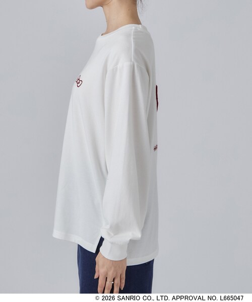 sanrio(サンリオ)の「【HELLO KITTYコラボ】刺繍ロンT(Tシャツ/カットソー・レディース・チャコールグレー/ブラック系/ホワイト系1/ワイン系1・01/02/03/04)」の22枚目の写真