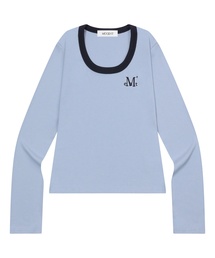 ペリング ミディ丈 リンガー配色 長袖Tシャツ (4カラー)