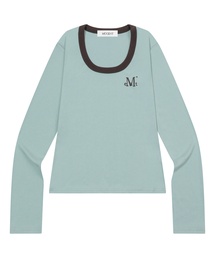 ペリング ミディ丈 リンガー配色 長袖Tシャツ (4カラー)