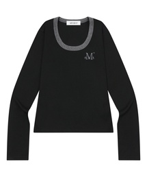 ペリング ミディ丈 リンガー配色 長袖Tシャツ (4カラー)
