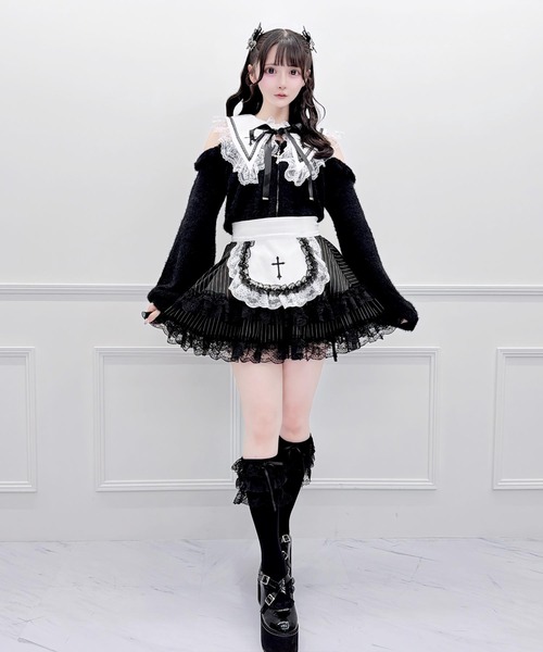 MA*RS(アメーバーマーズ)の「クロス刺繍襟ニット(ニット/セーター・レディース・ホワイト/ブラック/グレー・FREE)」の7枚目の写真