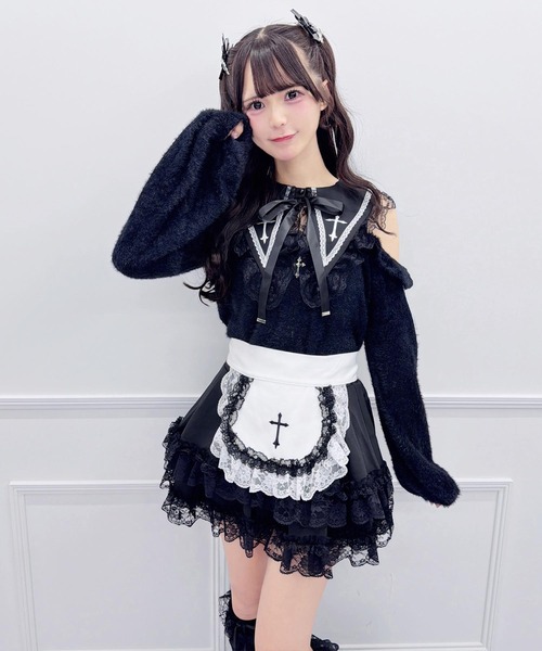 MA*RS(アメーバーマーズ)の「クロス刺繍襟ニット(ニット/セーター・レディース・ホワイト/ブラック/グレー・FREE)」の10枚目の写真