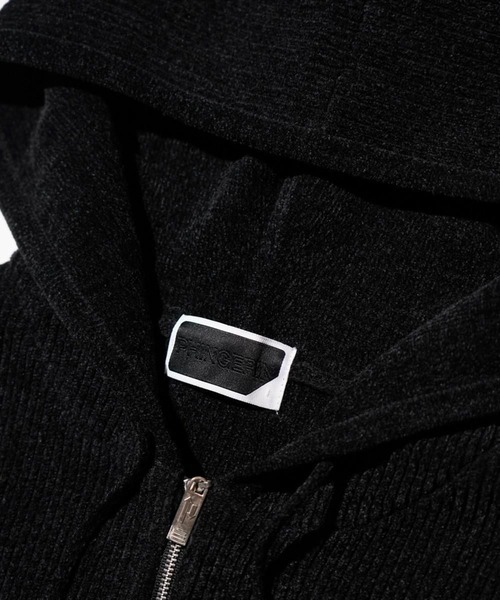 PHINGERIN（フィンガリン）の「CORDY KNIT ZIP HOODIE（パーカー・メンズ・グレー/ブラック・LARGE/MEDIUM）」の3枚目の写真