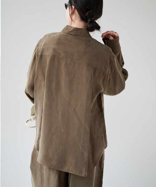 OUTDOOR PRODUCTS(アウトドアプロダクツ)の「フラップポケットサファリシャツ セットアップ対応(シャツ/ブラウス・レディース・ブラック/チョコ・FREE)」の22枚目の写真