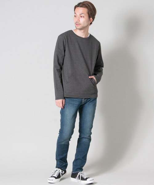 URBAN RESEARCH（アーバンリサーチ）の「URiD JERSEY SWEAT L/S（Tシャツ/カットソー・メンズ・グレー/チャコールグレー/ホワイト・LARGE/MEDIUM）」の8枚目の写真