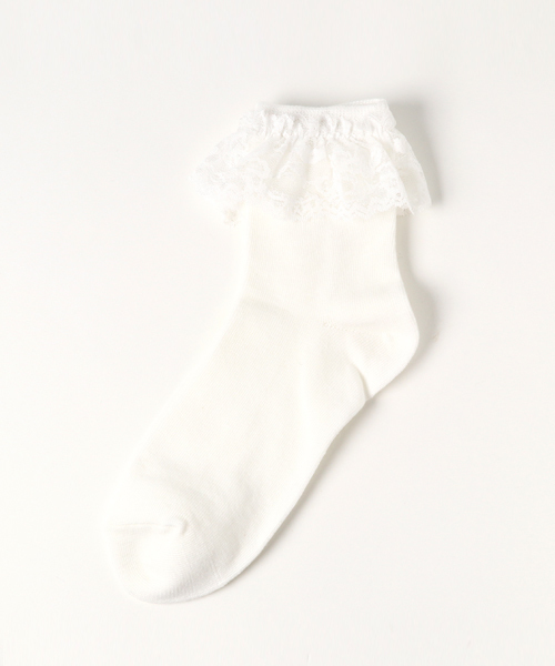 WEGO(ウィゴー)の「WEGO/レースソックス(ソックス/靴下・レディース・ホワイト/ブラック・FREE)」の1枚目の写真