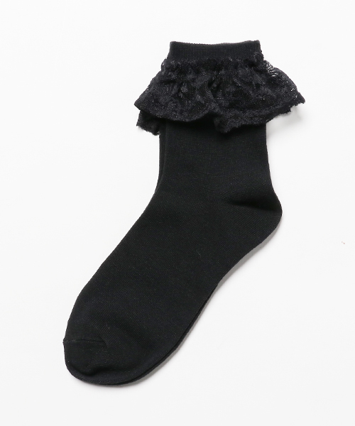 WEGO(ウィゴー)の「WEGO/レースソックス(ソックス/靴下・レディース・ホワイト/ブラック・FREE)」の2枚目の写真