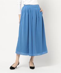 ウエストタックシフォンワイドフレアパンツ