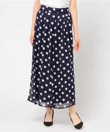 ウエストタックシフォンワイドフレアパンツ